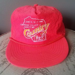 Vintage 1990 Country Fest Rare VELCRO Hat